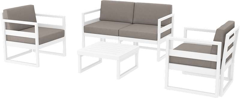 MYKONOS SET 2ΘΕΣ.WHITE ΜΕ ΜΑΞ.(2ΘΕΣ.+2ΠΟΛ.+ΤΡΑΠ 65εκ.)