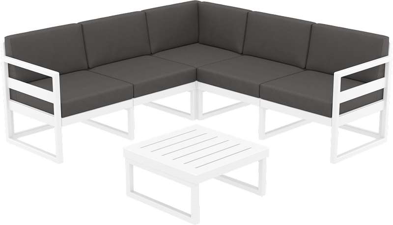 MYKONOS ΓΩΝΙΑ SET WHITE ΜΕ ΜΑΞΙΛΑΡΙΑ ΠΟΛ/ΝΙΟΥ (+ΤΡΑΠ.65εκ.)
