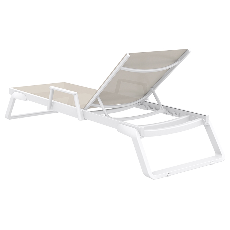 TROPIC ΞΑΠΛΩΣΤΡΑ ΜΕ ΜΠΡΑΤΣΑ WHITE/TAUPE ΑΛΟΥΜ-ΠΟΛ/ΝΙΟΥ