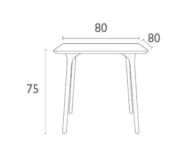 MAYA 80Χ80Χ75εκ. WHITE ΤΡΑΠΕΖΙ HPL LAMINATE