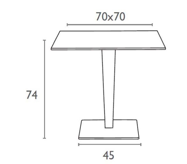 RIVA ΤΡΑΠΕΖΙ 70Χ70Χ74εκ. BROWN/BEPZAΛIT ΠΟΛ/ΝΙΟΥ