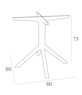 SKY WHITE ΒΑΣΗ 80X80X73εκ. ΠΟΛ/ΝΙΟΥ
