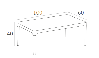SKY WHITE 100Χ60Χ40εκ. ΤΡΑΠΕΖΙ ΠΟΛ/ΝΙΟΥ