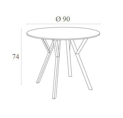 MAX ΤΡΑΠΕΖΙ Φ90Χ74εκ. WHITE LAMINATE 12mm