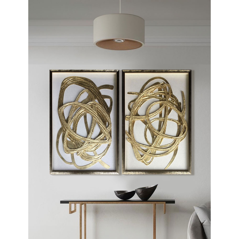 WILD SOUL ΠΙΝΑΚΑΣ ΔΙΑΚΟΣΜΗΣΗΣ 60x90x4 MDF ΧΡΥΣΟ ΛΕΥΚΟ ΓΥΑΛΙ ΧΡΥΣΟ