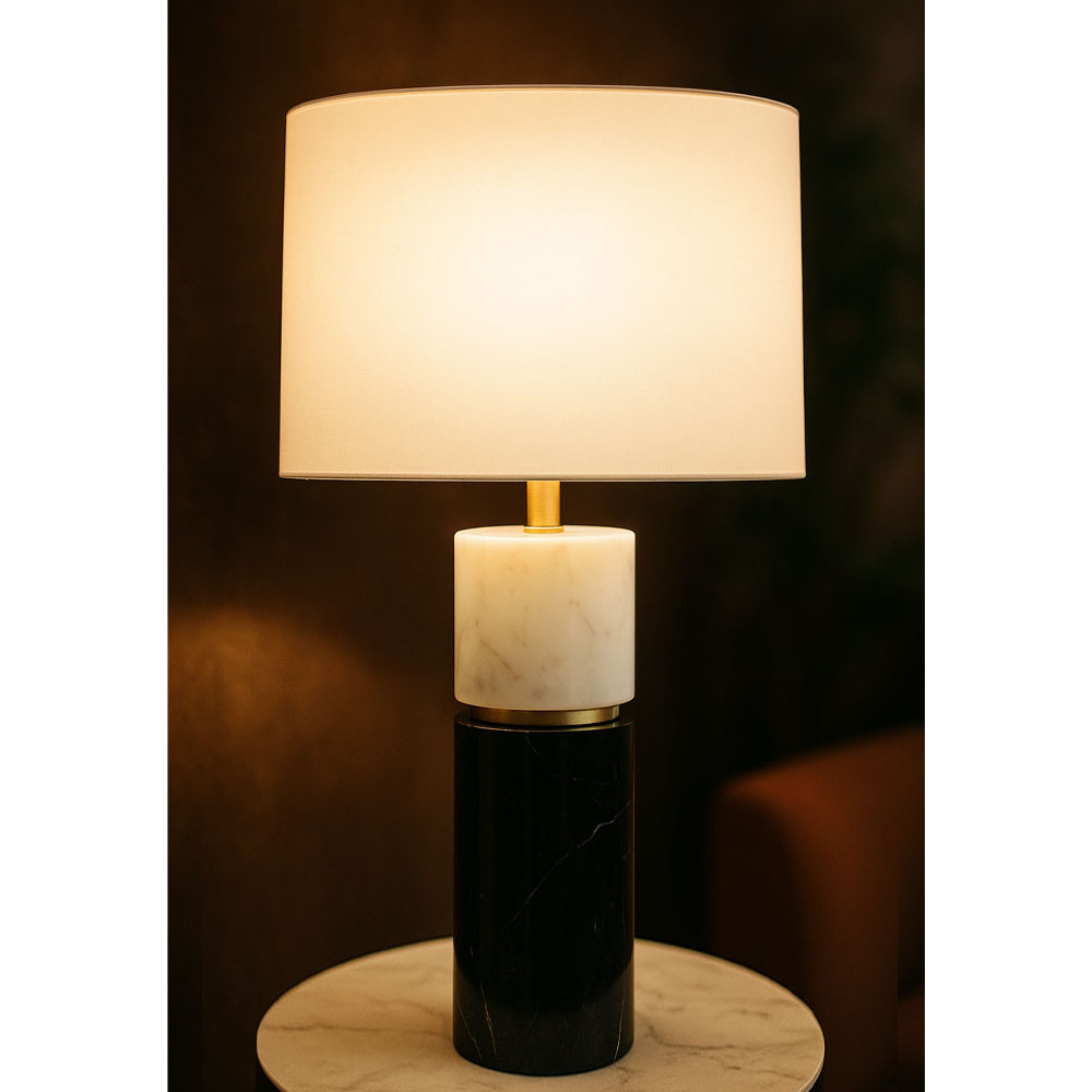 TENLEY ΦΩΤΙΣΤΙΚΟ ΕΠΙΤΡΑΠΕΖΙΟ 38x38x62 ΜΑΡΜΑΡΟ ΜΑΥΡΟ ΛΕΥΚΟ ΧΡΥΣΟ ΛΙΝΟ ΛΕΥΚΟ