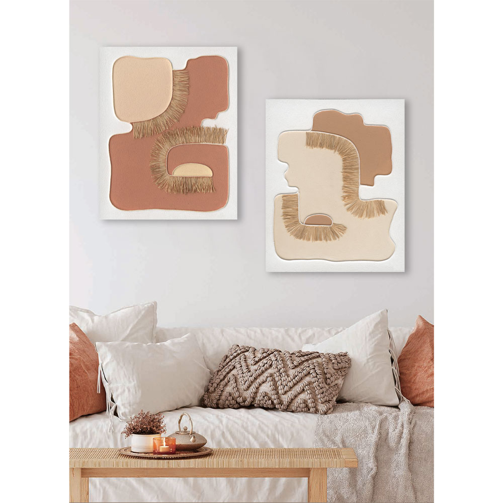 BOHO STYLE ΠΙΝΑΚΑΣ ΔΙΑΚΟΣΜΗΣΗΣ 80x100x4 ΚΑΜΒΑΣ TERRACOTTA ΞΥΛΟ