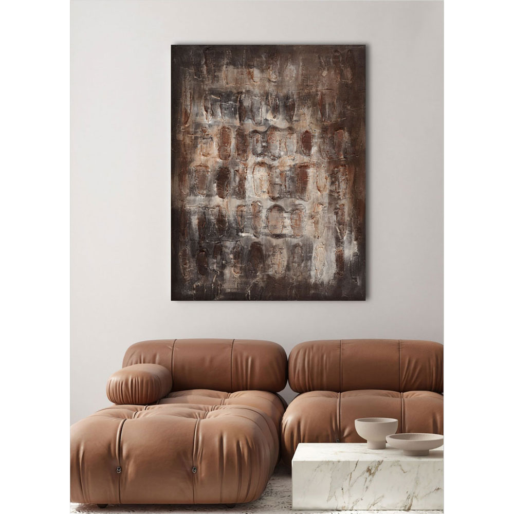 TERRYN EARTH ΠΙΝΑΚΑΣ ΔΙΑΚΟΣΜΗΣΗΣ 90x120x4 ΚΑΜΒΑΣ ΚΑΦΕ ΜΠΕΖ ΓΚΡΙ ΞΥΛΟ