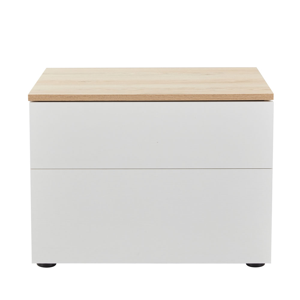 LUCIDO ΚΟΜΟΔΙΝΟ 2ΣΥΡΤΑΡΙΑ ΛΕΥΚΟ OAK ΦΥΣΙΚΟ 58x39x44.5