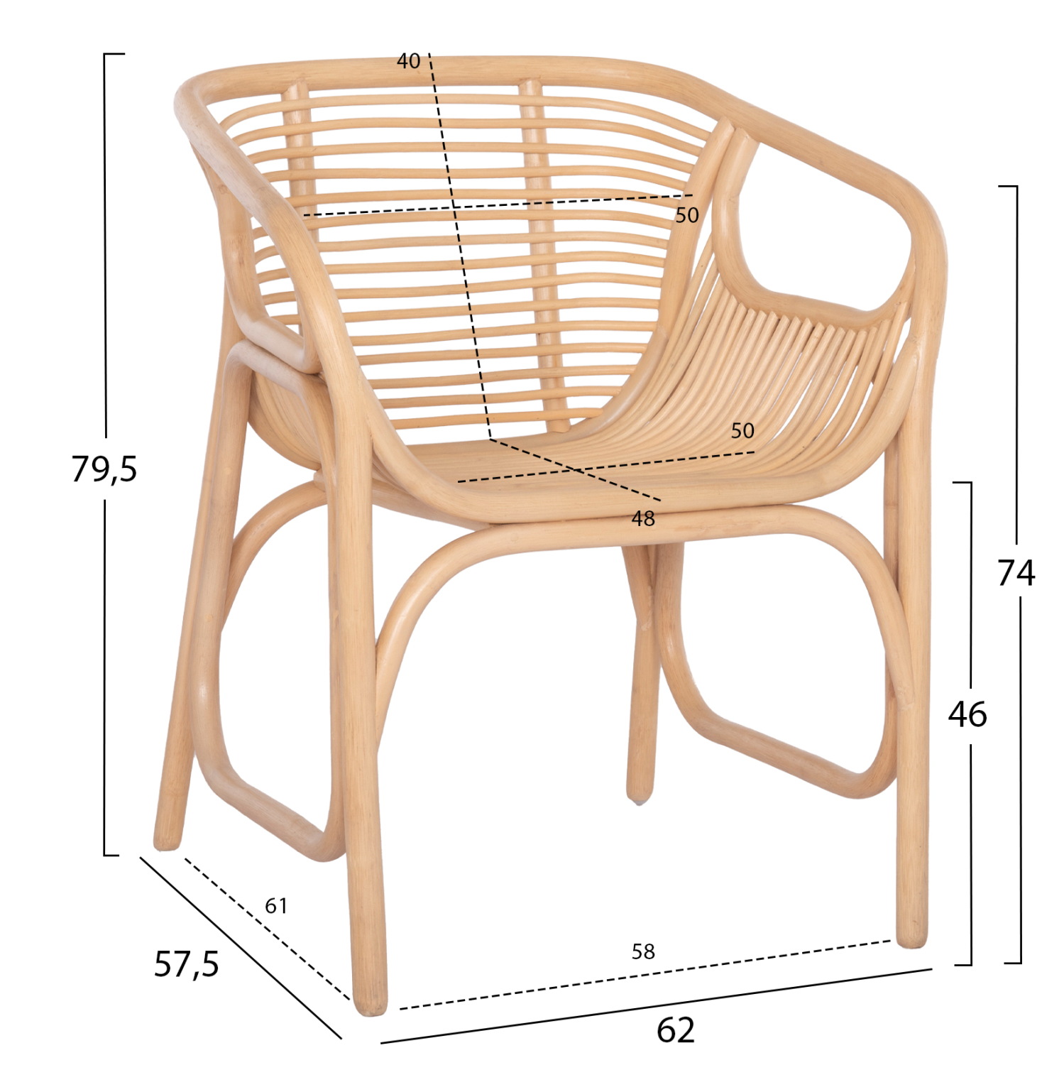 ΠΟΛΥΘΡΟΝΑ MEL ΕΣΩΤ. ΧΩΡΩΝ HM9954.01 ΦΥΣΙΚΟ RATTAN 62×57,5×79,5Υεκ.