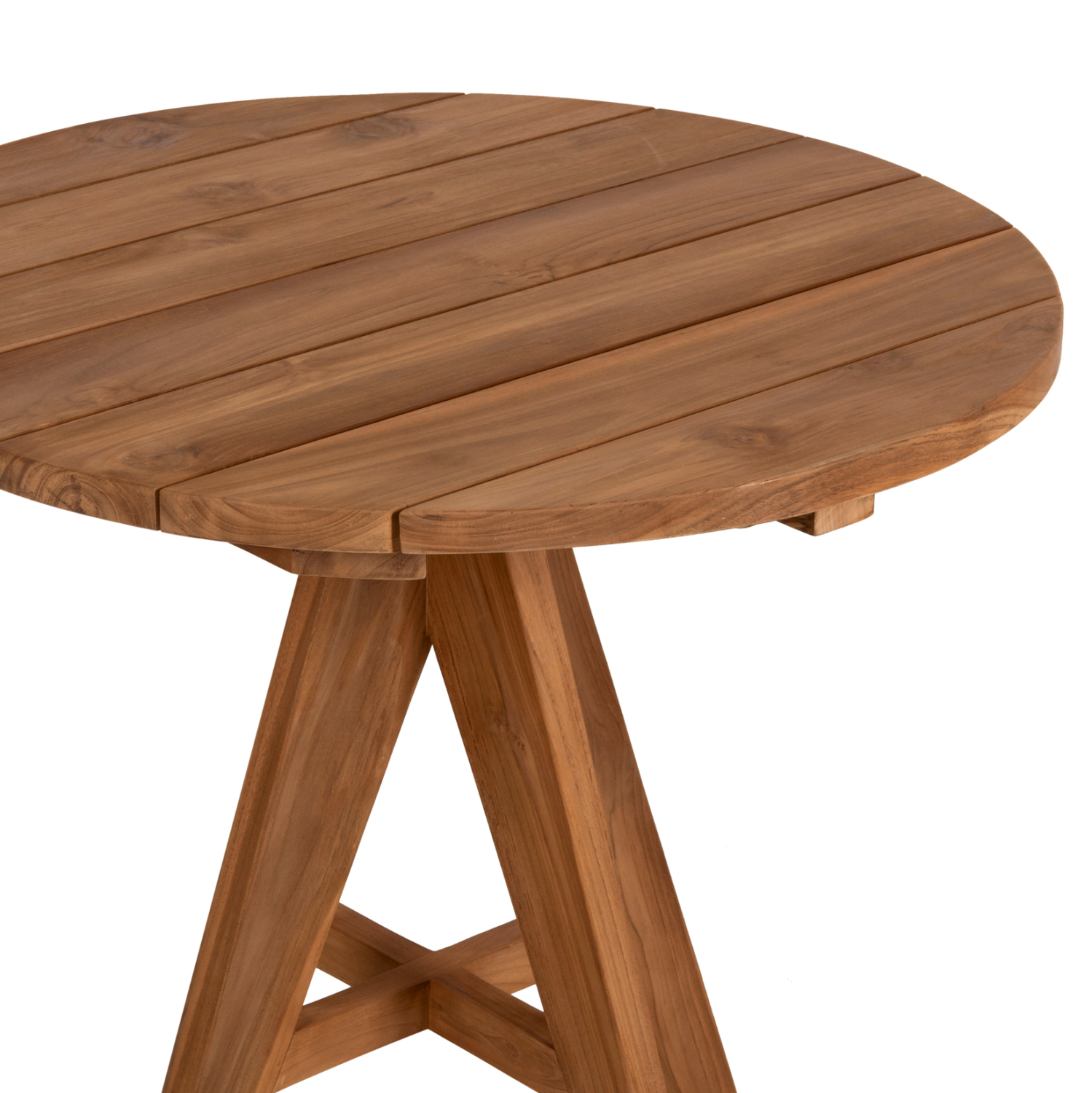 ΤΡΑΠΕΖΙ LEO HM9623.11 ΣΤΡΟΓΓΥΛΟ ΜΑΣΙΦ ΞΥΛΟ ΤΕΑΚ Φ80×75Υεκ.