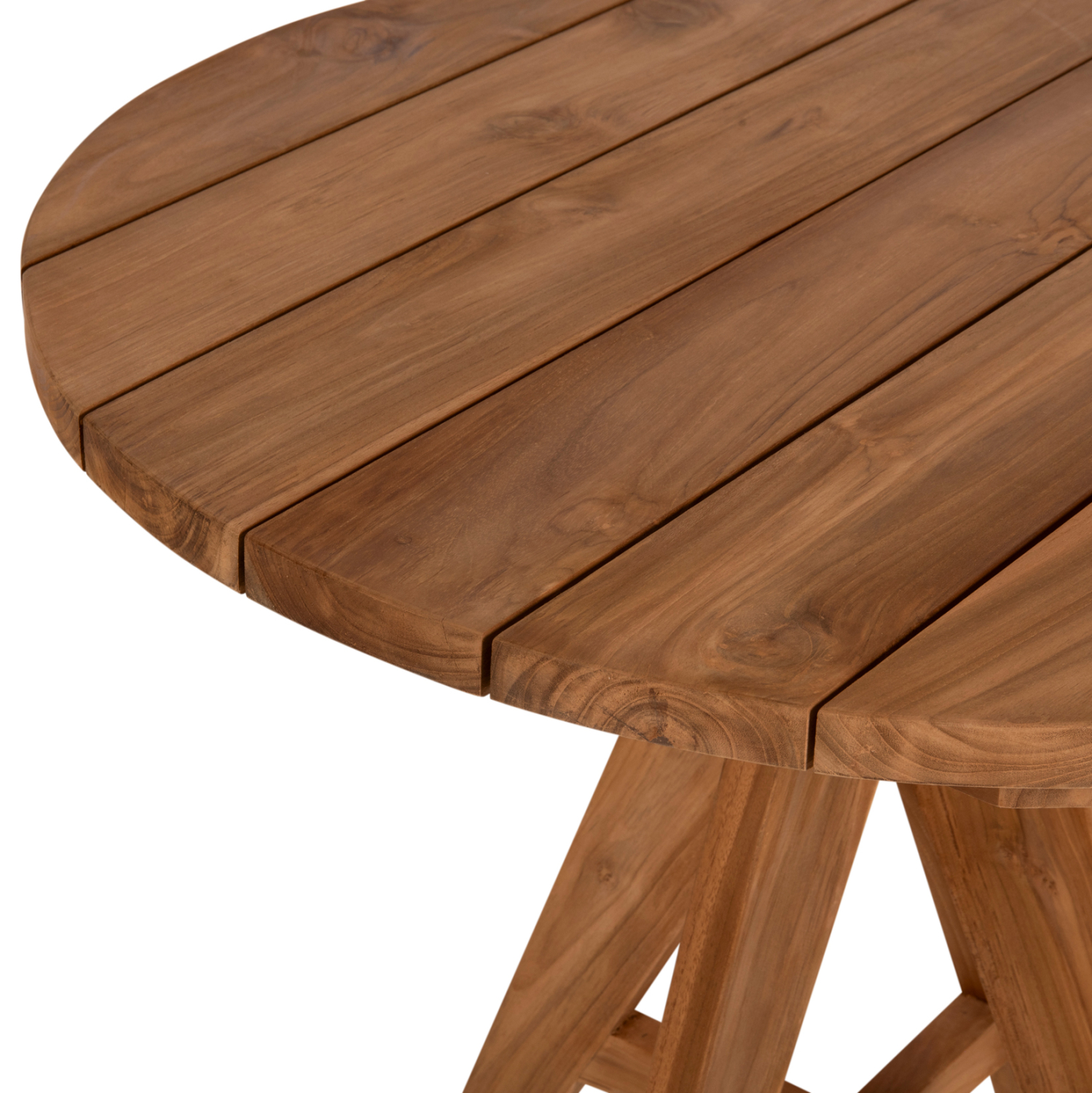 ΤΡΑΠΕΖΙ LEO HM9623.11 ΣΤΡΟΓΓΥΛΟ ΜΑΣΙΦ ΞΥΛΟ ΤΕΑΚ Φ80×75Υεκ.