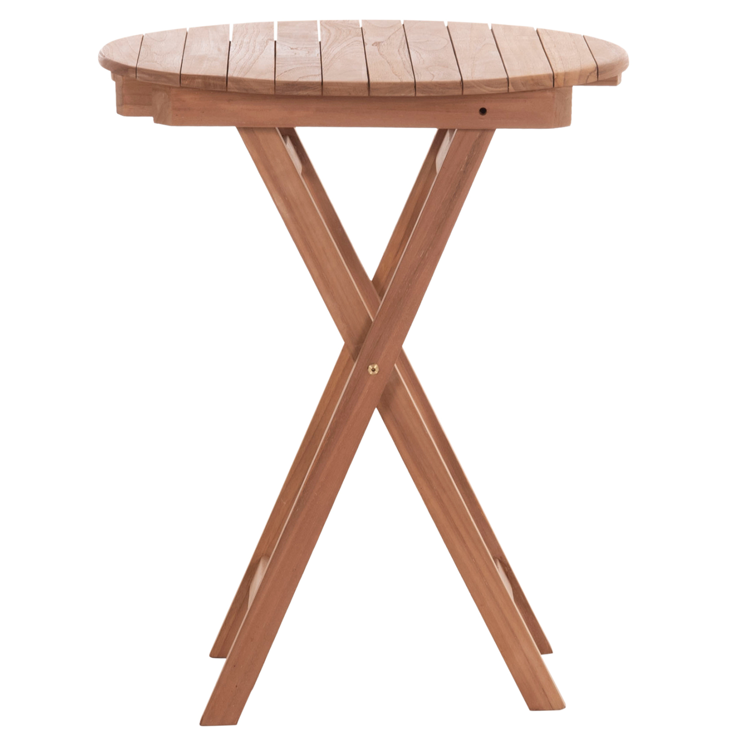 ΤΡΑΠΕΖΙ ΣΚΗΝΟΘΕΤΗ ΣΤΡΟΓΓΥΛΟ HEIDEL HM18120 ΞΥΛΟ TEAK–ΦΥΣΙΚΟ Φ60×75Υεκ.