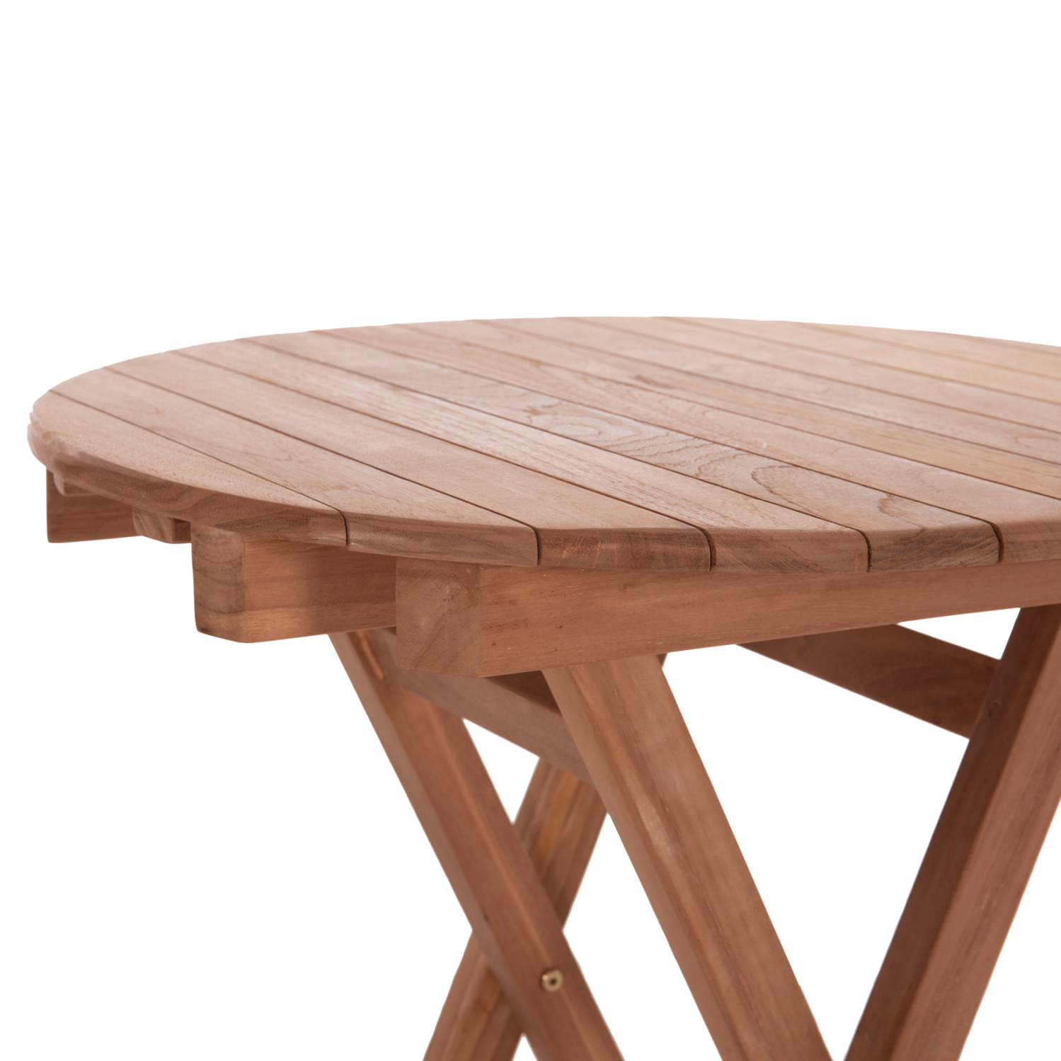 ΤΡΑΠΕΖΙ ΣΚΗΝΟΘΕΤΗ ΣΤΡΟΓΓΥΛΟ HEIDEL HM18120 ΞΥΛΟ TEAK–ΦΥΣΙΚΟ Φ60×75Υεκ.