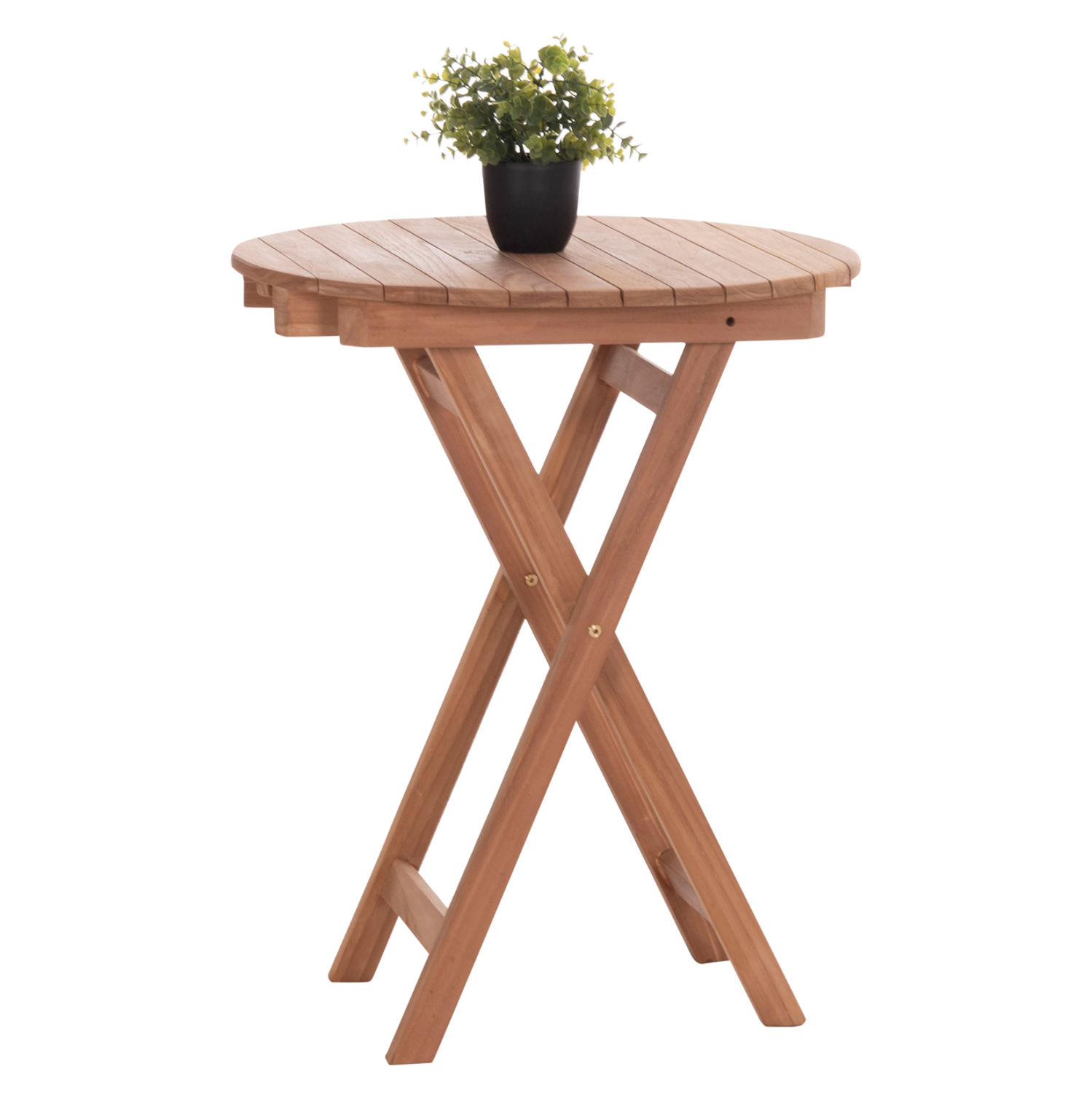 ΤΡΑΠΕΖΙ ΣΚΗΝΟΘΕΤΗ ΣΤΡΟΓΓΥΛΟ HEIDEL HM18120 ΞΥΛΟ TEAK–ΦΥΣΙΚΟ Φ60×75Υεκ.