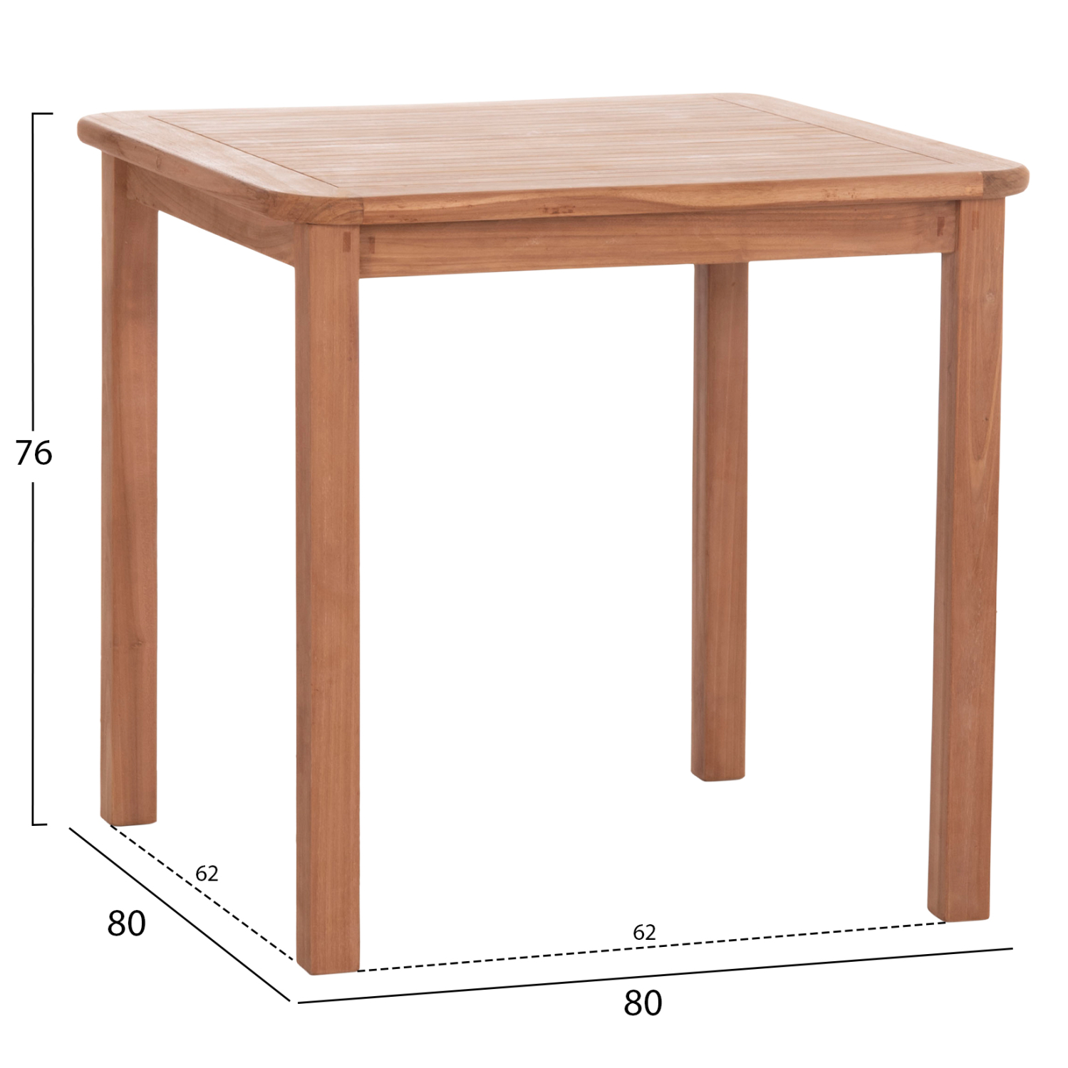 ΤΡΑΠΕΖΙ ΤΕΤΡΑΓΩΝΟ PRESSCOT HM18122 ΞΥΛΟ TEAK–ΦΥΣΙΚΟ 80x80x76Υεκ.