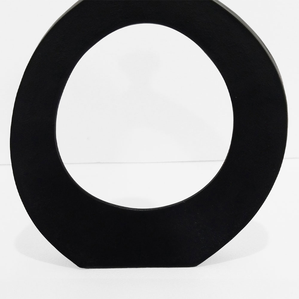 ABSTRACT CIRCLE ΒΑΖΟ 37x5x45 ΑΛΟΥΜΙΝΙΟ ΜΑΥΡΟ
