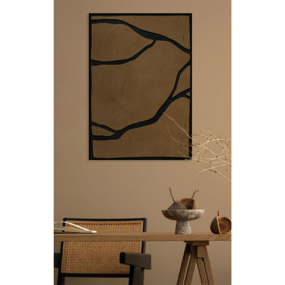 EAVAN ΠΙΝΑΚΑΣ ΔΙΑΚΟΣΜΗΤΙΚΟΣ ΜΕ ΚΟΡΝΙΖΑ 80x120x4.3 ΚΑΜΒΑΣ ΚΑΦΕ ΜΑΥΡΟ PS