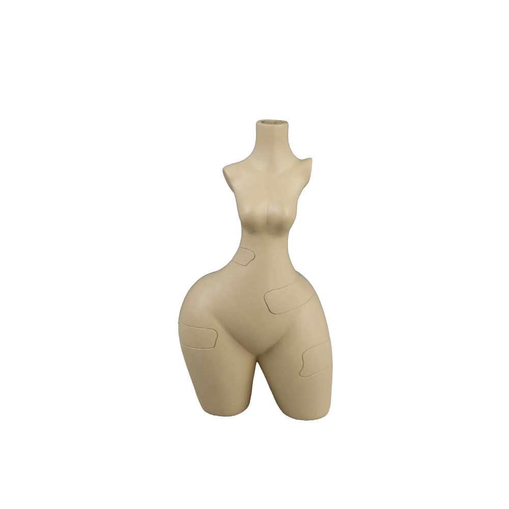 PEAR BODY ΔΙΑΚΟΣΜΗΤΙΚΟ ΒΑΖΟ 13.5×8.5×25 POLYRESIN ΜΠΕΖ