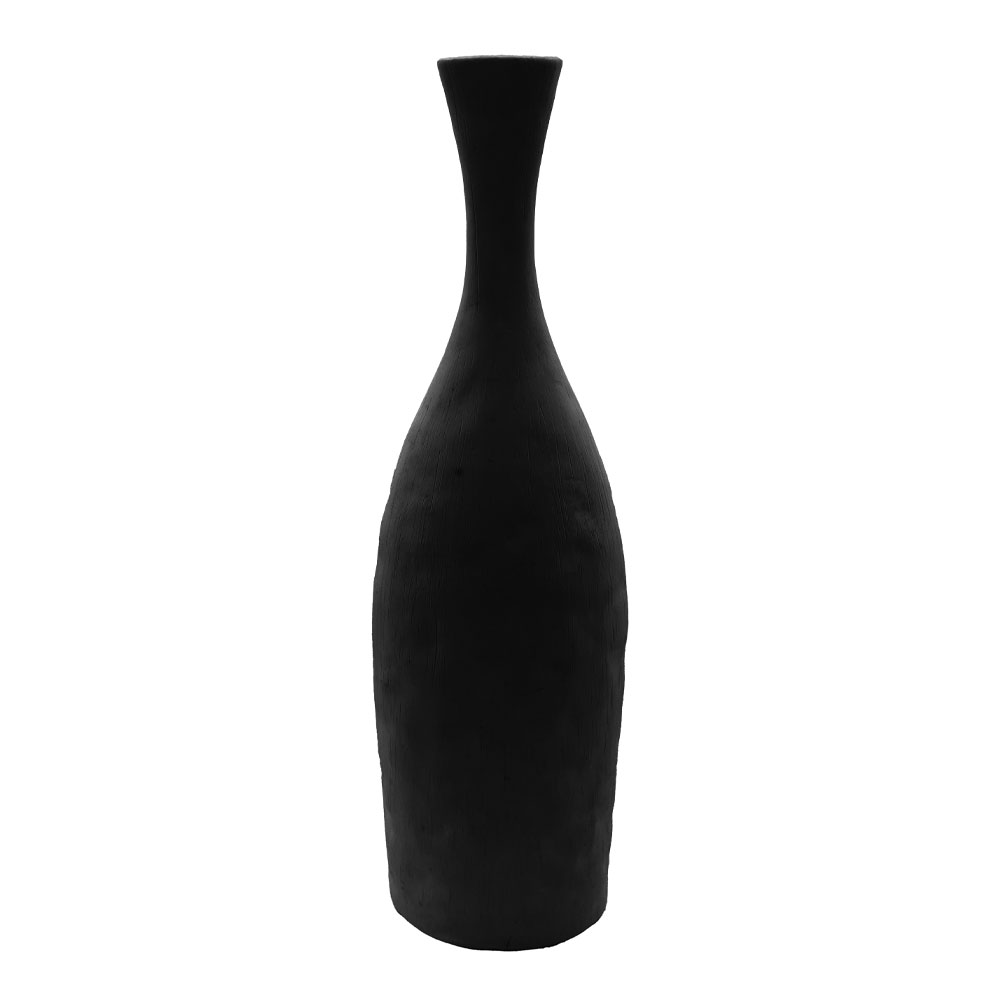 FRASCO ΒΑΖΟ 16x10x54cm POLYRESIN ΜΑΥΡΟ