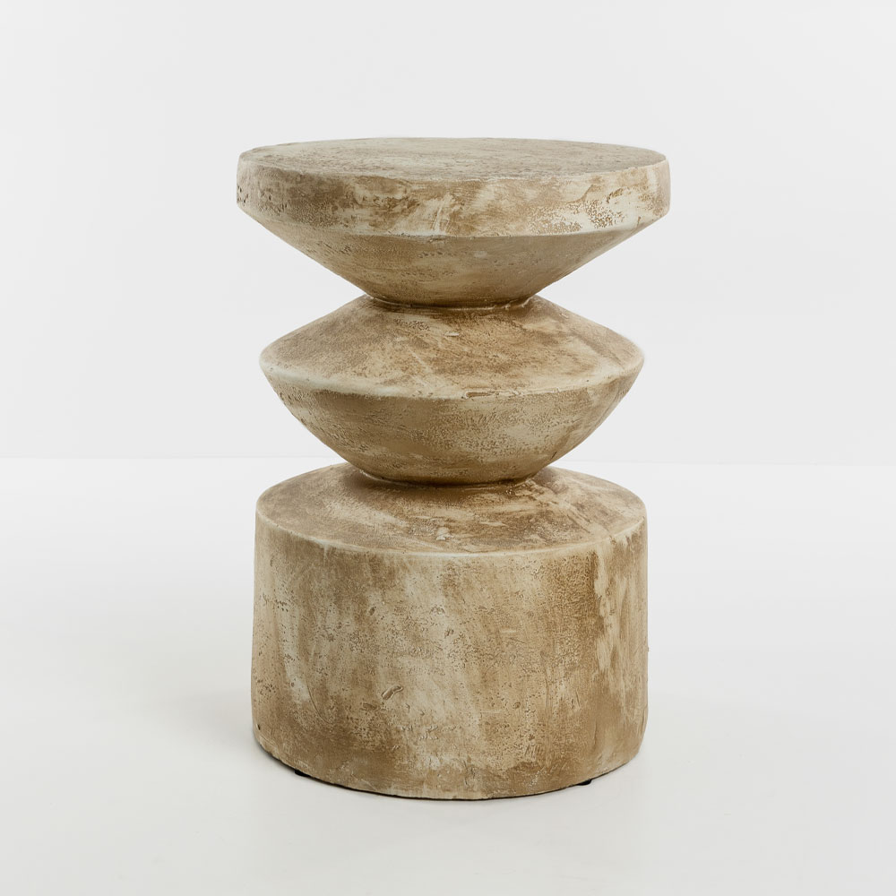 SANDY SIDE TABLE ΚΑΦΕ ΑΝΟΙΧΤΟ 38.5×38.5x51cm