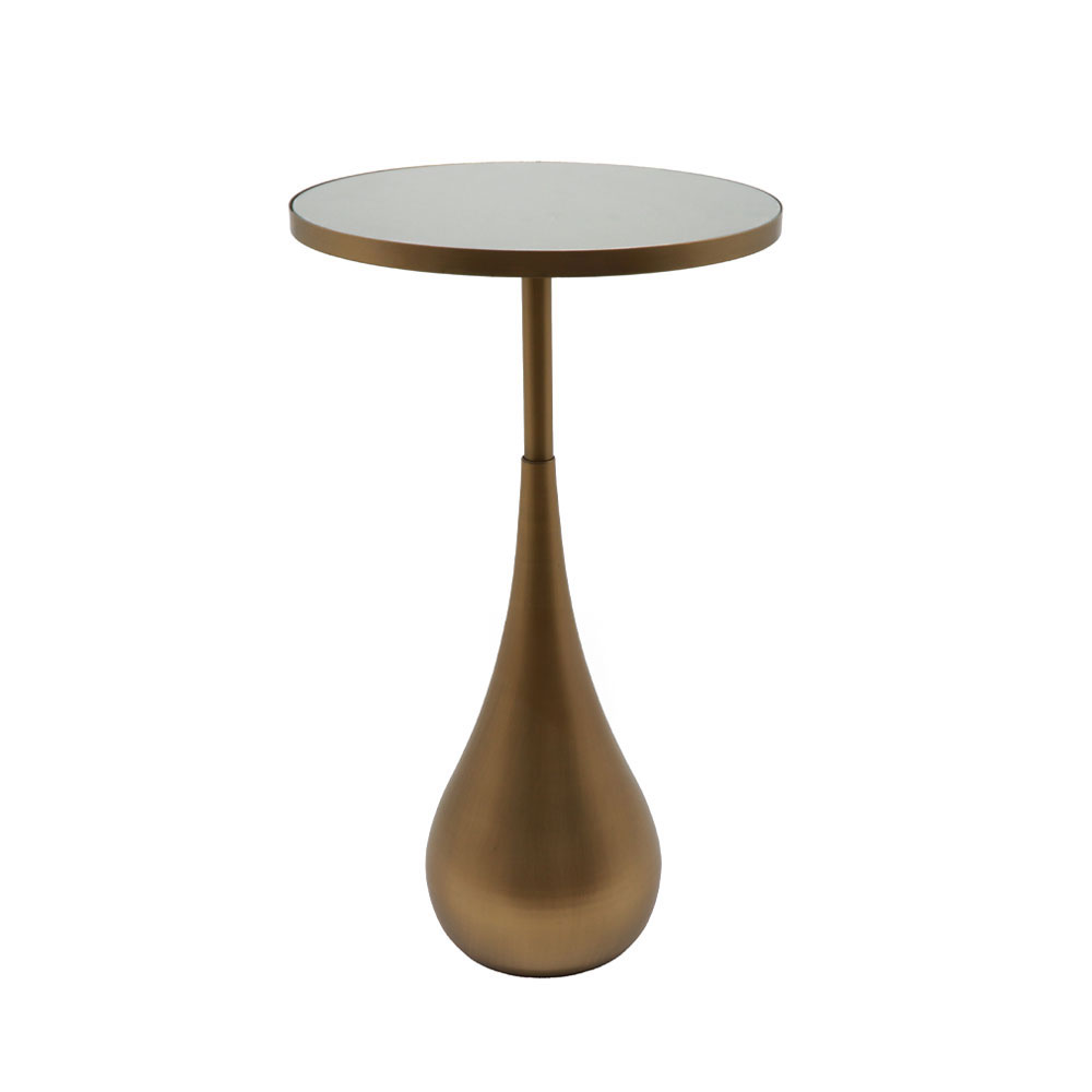 SEAL M SIDE TABLE ΜΕ ΚΑΘΡΕΠΤΗ BROWN GOLD 35x35x61.5