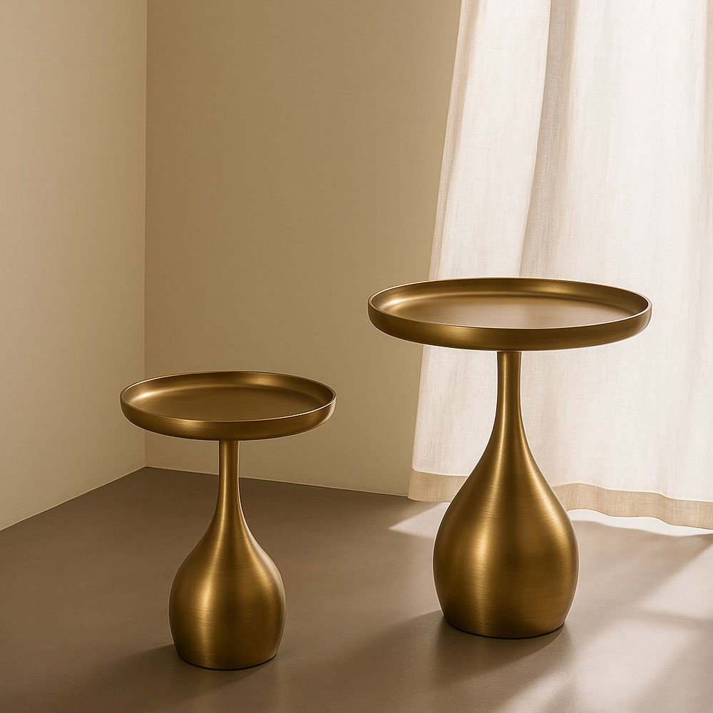 SEAL SIDE TABLE BROWN GOLD 51x51x53.5