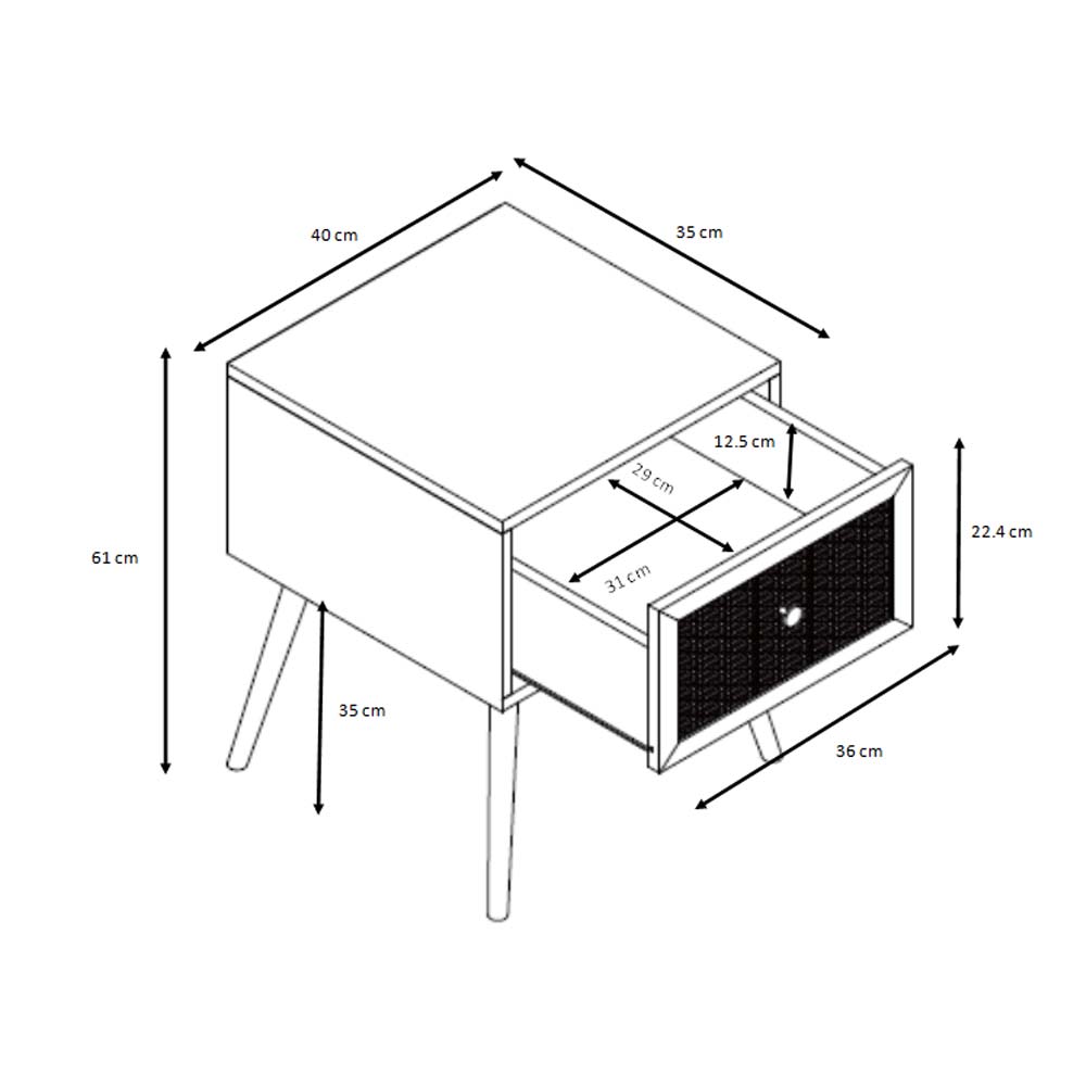 AMMOS ΚΟΜΟΔΙΝΟ 1ΣΥΡΤΑΡΙ ΦΥΣΙΚΟ ΜΕ RATTAN 40x35x61