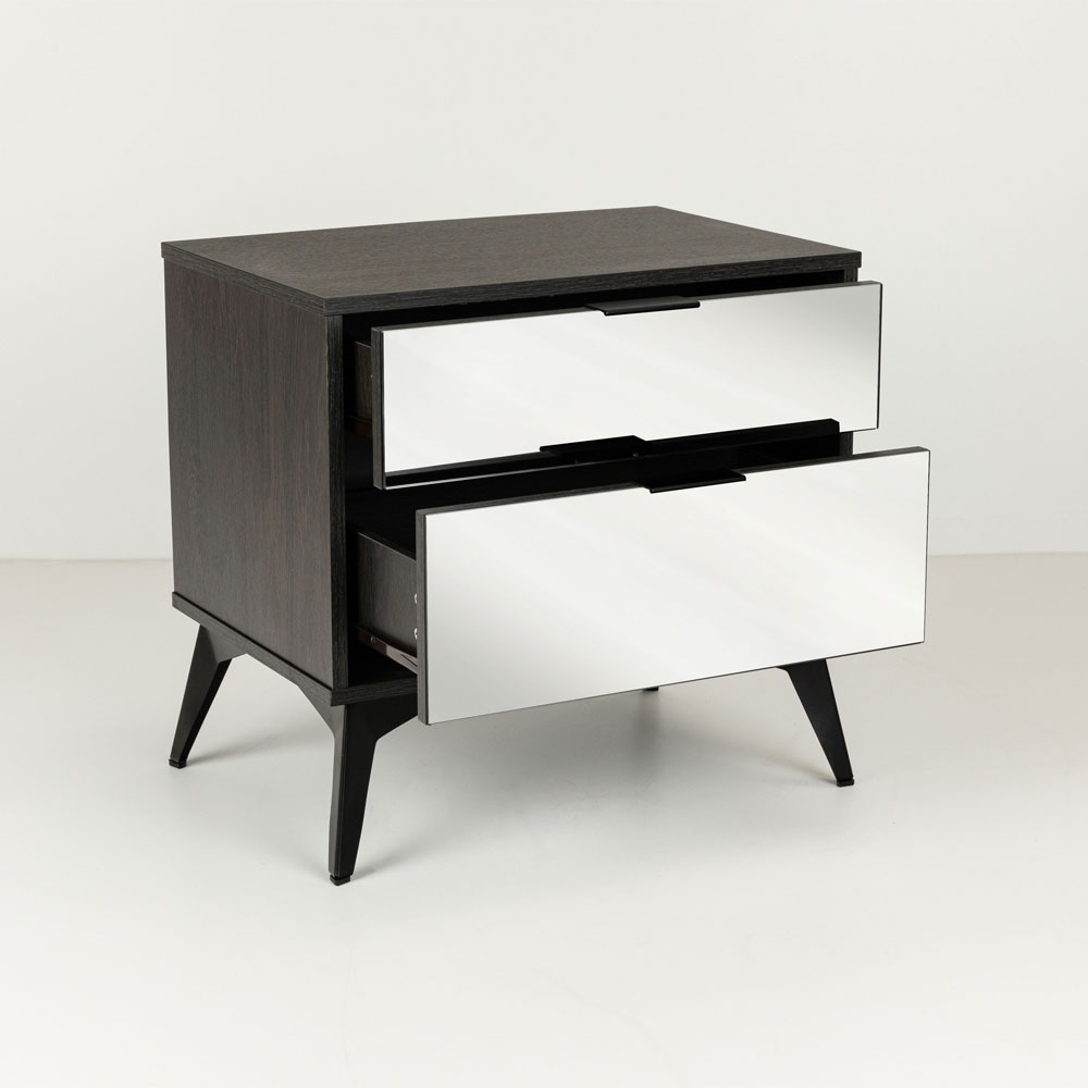 SPECCHIO ΚΟΜΟΔΙΝΟ 2ΣΥΡΤΑΡΙΑ ΜΑΥΡΟ OAK ΚΑΘΡΕΠΤΗΣ 58x39x55