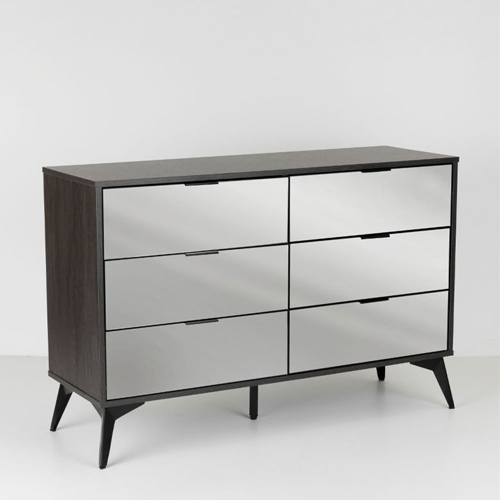SPECCHIO ΣΥΡΤΑΡΙΕΡΑ 6ΣΥΡΤΑΡΙΑ ΜΑΥΡΟ OAK ΚΑΘΡΕΠΤΗΣ 120x39x80