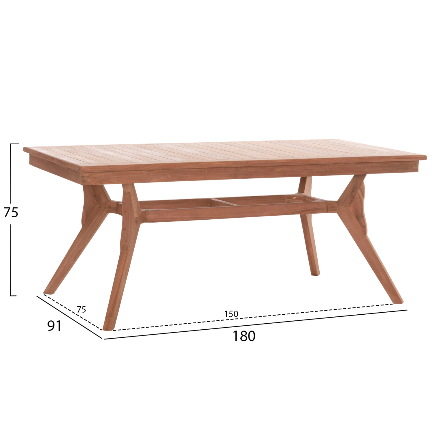 ΤΡΑΠΕΖΙ ΤΡΑΠΕΖΑΡΙΑΣ WONDER HM18116 ΞΥΛΟ TEAK–ΦΥΣΙΚΟ 180x91x75Υεκ.