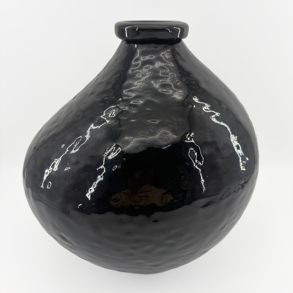 BOCAL ΒΑΖΟ 25x25x25cm ΓΥΑΛΙ ΜΑΥΡΟ