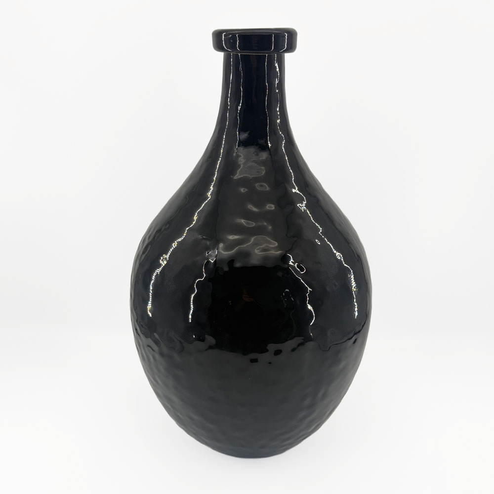 FLACON ΒΑΖΟ 27.5×27.5x46cm ΓΥΑΛΙ ΜΑΥΡΟ