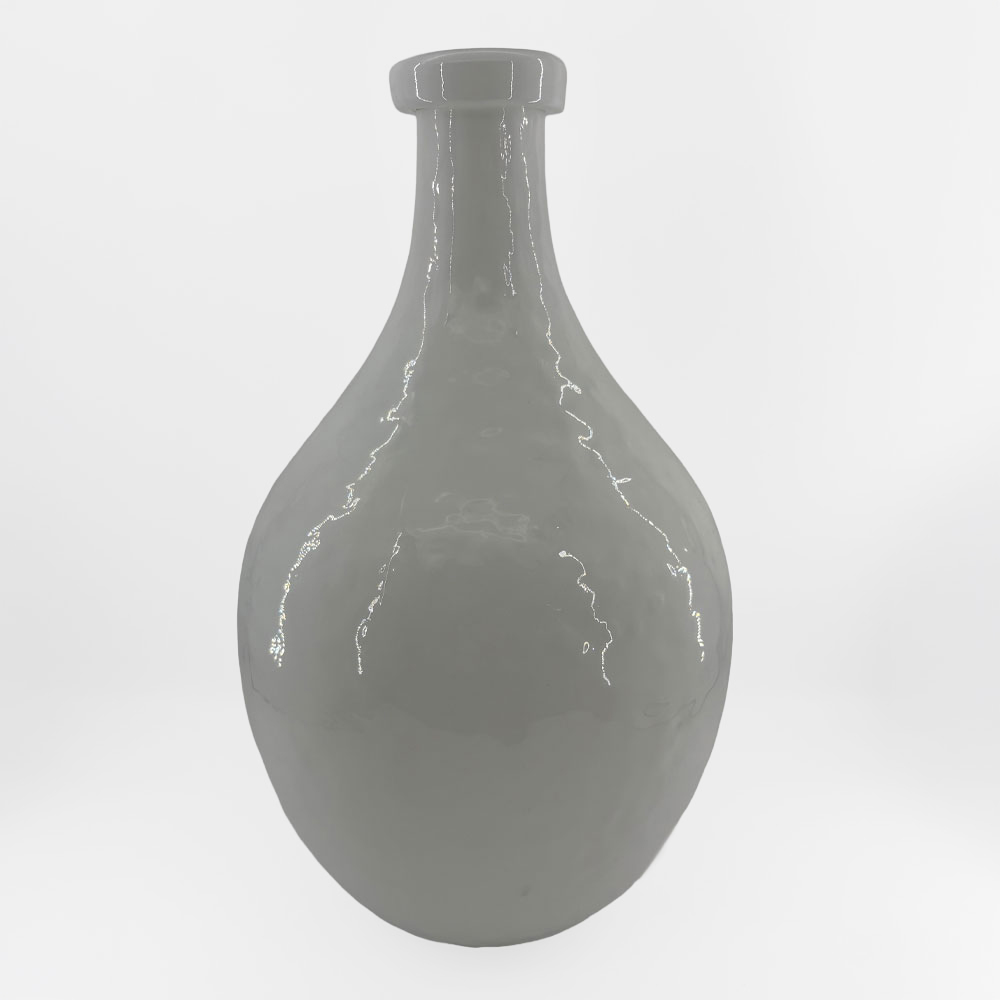 FLACON ΒΑΖΟ 27.5×27.5x46cm ΓΥΑΛΙ ΑΣΠΡΟ
