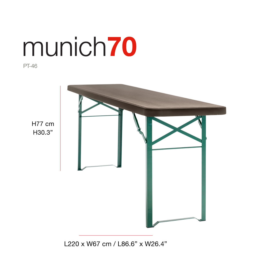 Munich 70 – Πτυσσόμενο Τραπέζι Μακρόστενο
