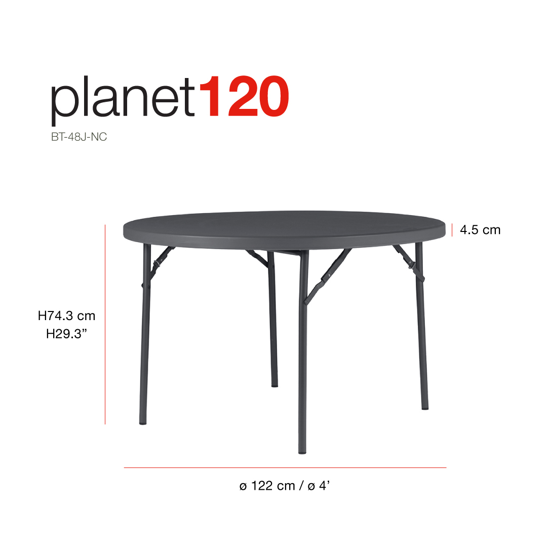 Planet Ø120 – Πτυσσόμενο Τραπέζι Ροτόντα