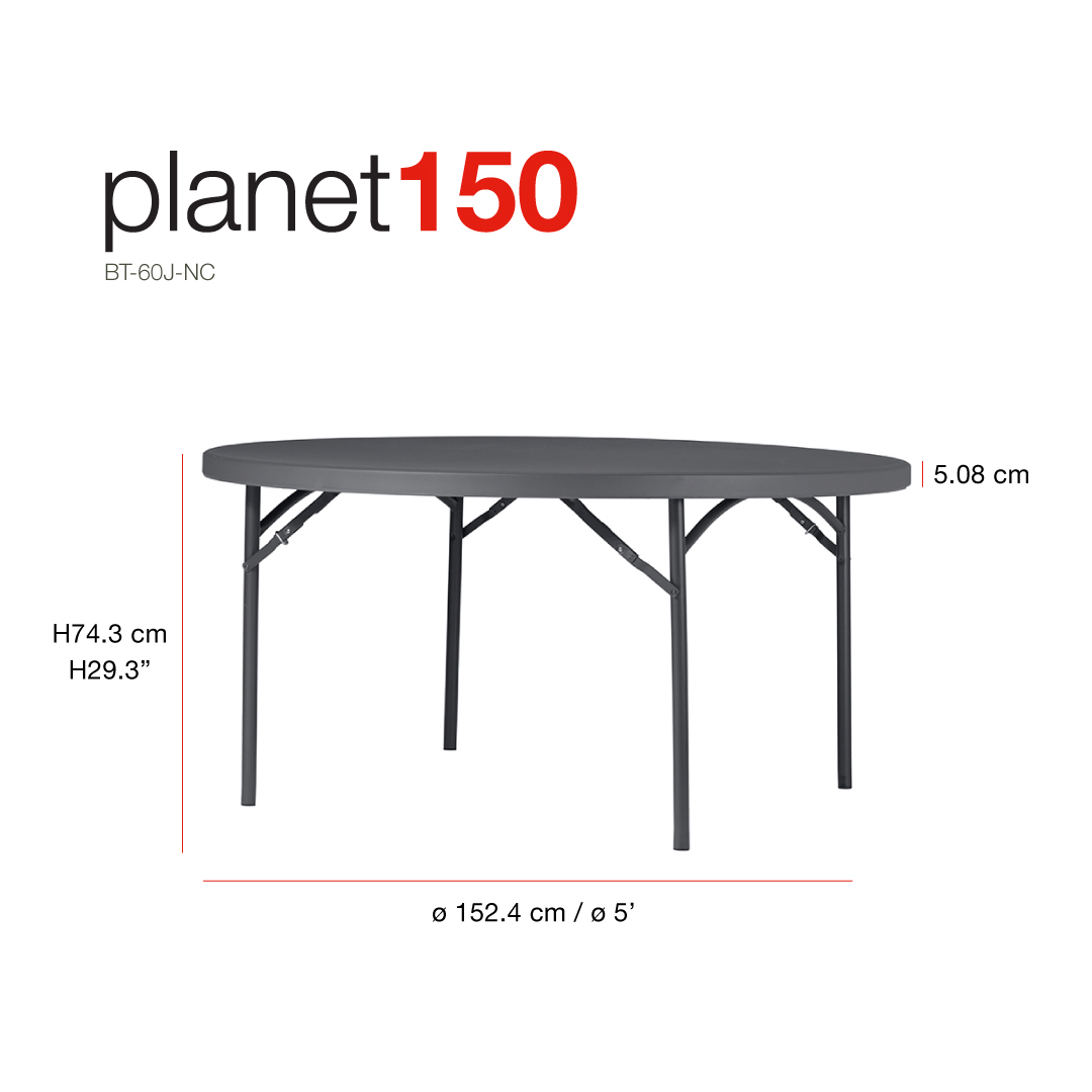 Planet Ø150 – Πτυσσόμενο Τραπέζι Ροτόντα
