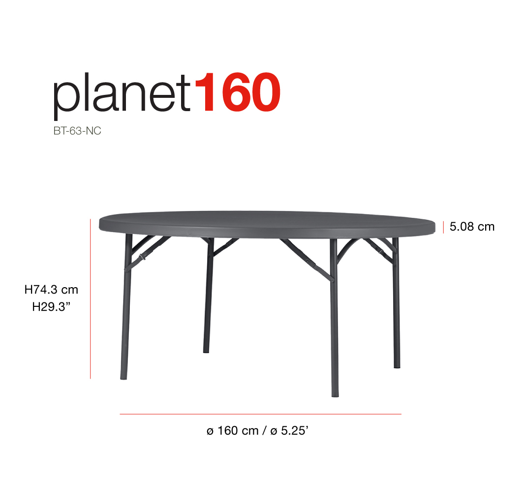Planet Ø160 – Πτυσσόμενο Τραπέζι Ροτόντα
