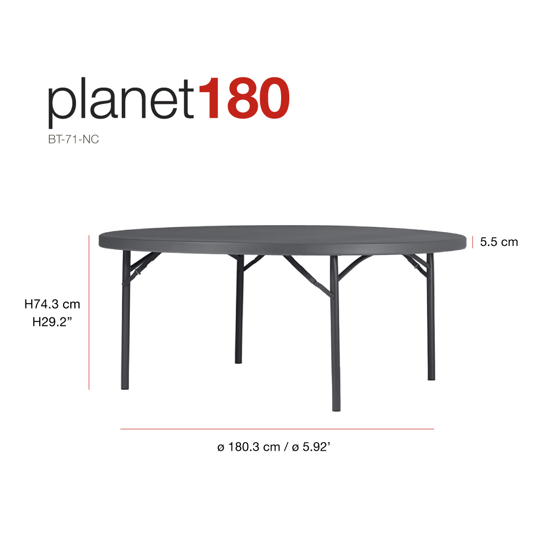 Planet Ø180 – Πτυσσόμενο Τραπέζι Ροτόντα