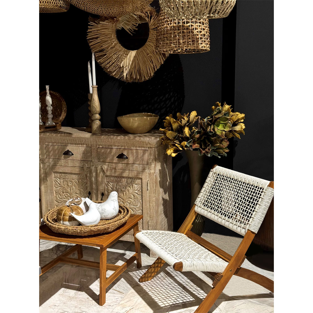 NEREA ΔΙΣΚΟΣ SET 3ΤΜΧ 55x55x8cm SEAGRASS ΦΥΣΙΚΟ ΜΕΤΑΛΛΟ