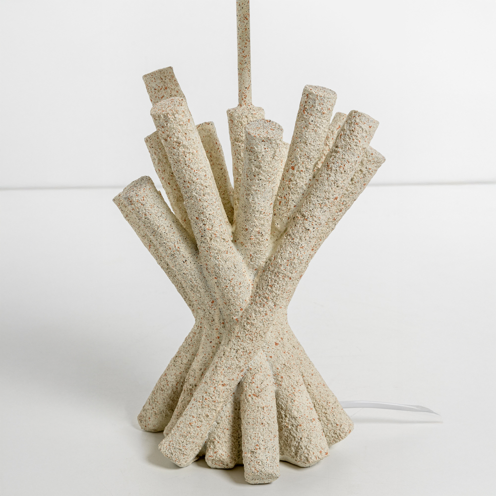 WOODLAND ΦΩΤΙΣΤΙΚΟ ΕΠΙΤΡΑΠΕΖΙΟ 26x26x54 POLYRESIN ΛΕΥΚΟ ΥΦΑΣΜΑ OFF WHITE