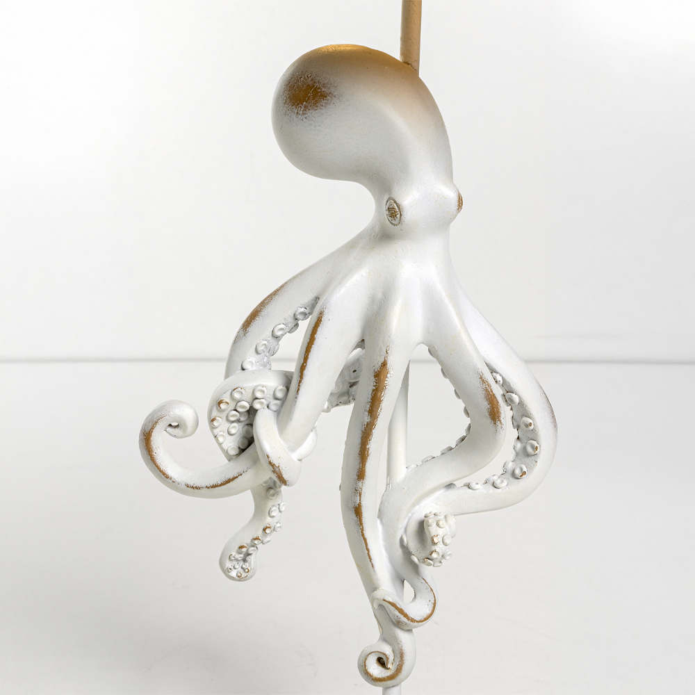 OCTOPUS ΦΩΤΙΣΤΙΚΟ ΕΠΙΤΡΑΠΕΖΙΟ 30x30x66 POLYRESIN ΛΕΥΚΟ ΥΦΑΣΜΑ ΓΚΡΙ ΛΕΥΚΟ