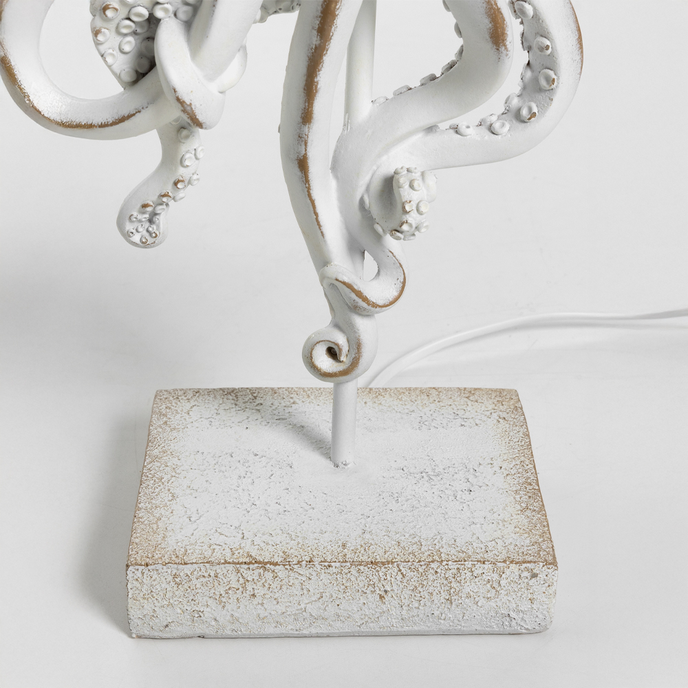 OCTOPUS ΦΩΤΙΣΤΙΚΟ ΕΠΙΤΡΑΠΕΖΙΟ 30x30x66 POLYRESIN ΛΕΥΚΟ ΥΦΑΣΜΑ ΓΚΡΙ ΛΕΥΚΟ