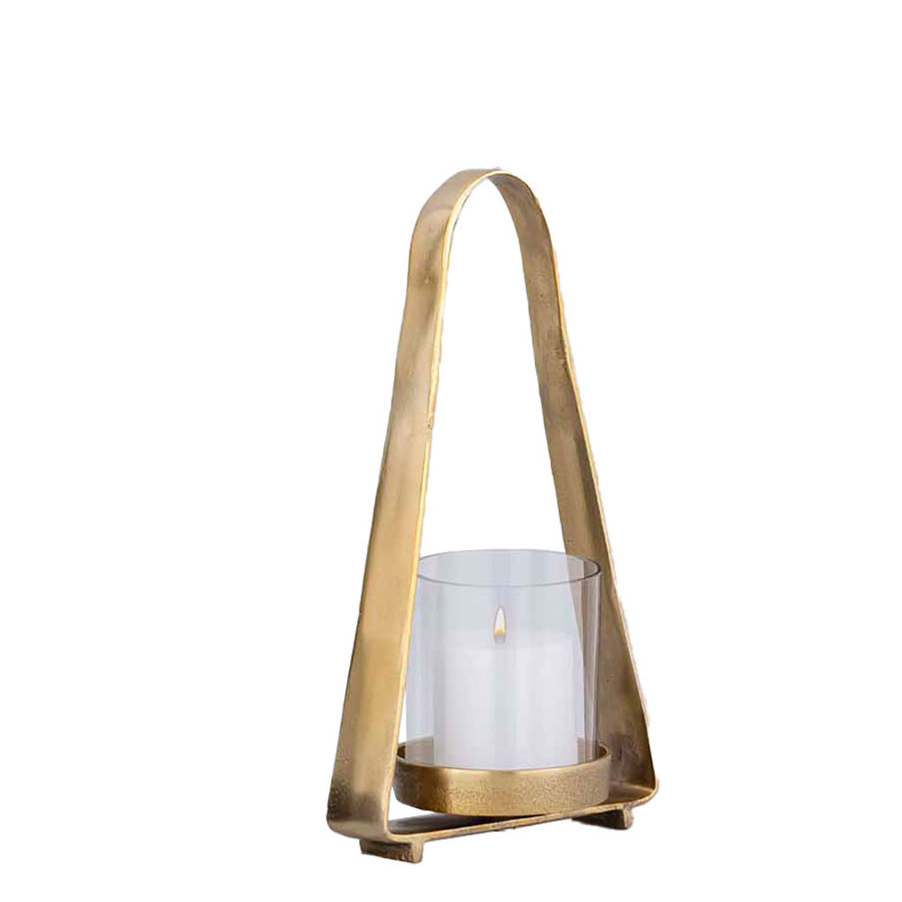 LUMINUS ΦΑΝΑΡΙ 35×11.5x19cm ΑΛΟΥΜΙΝΙΟ ΧΡΥΣΟ ΓΥΑΛΙ