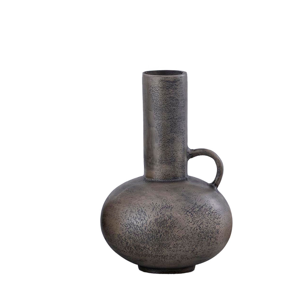STEEL SHINE ΒΑΖΟ 18x18x27cm ΑΛΟΥΜΙΝΙΟ ΓΚΡΙ ΑΝΤΙΚΕ