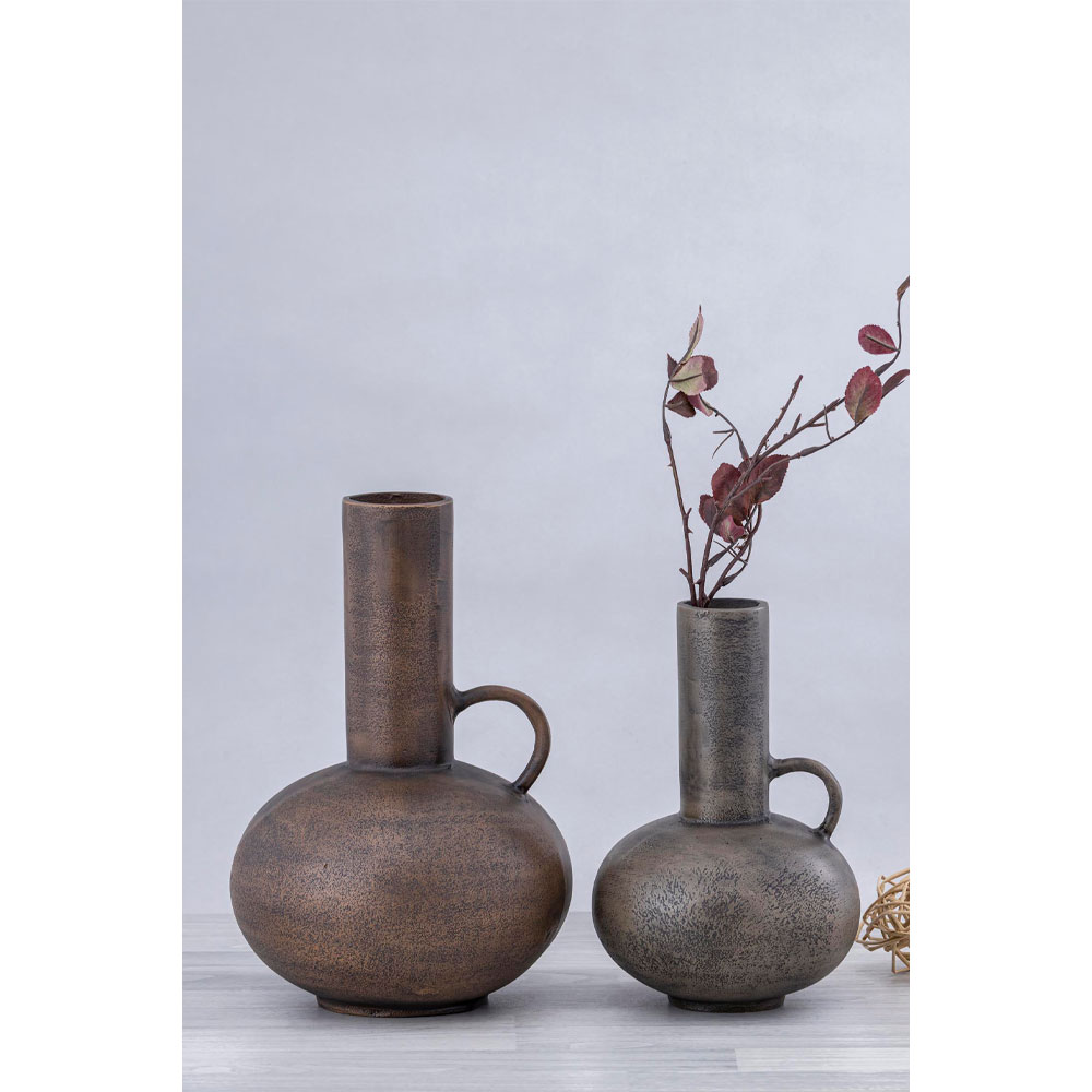 STEEL SHINE ΒΑΖΟ 18x18x27cm ΑΛΟΥΜΙΝΙΟ ΓΚΡΙ ΑΝΤΙΚΕ