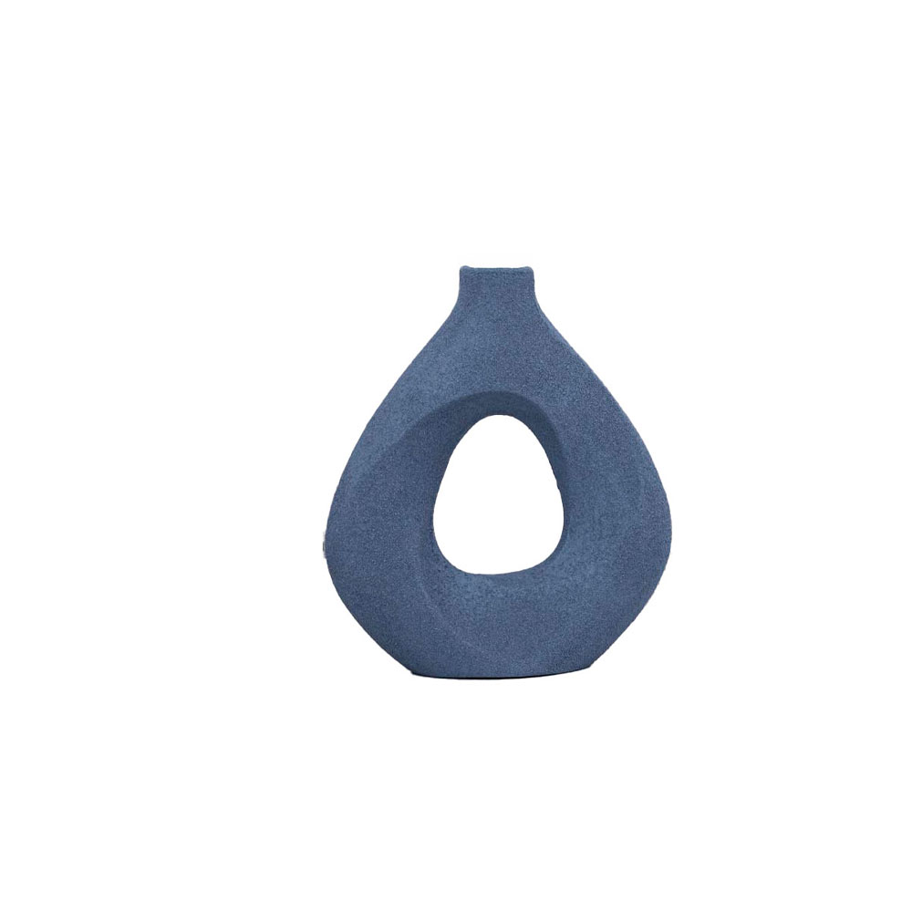 MED VASE ΒΑΖΟ 22x7x25cm ΑΛΟΥΜΙΝΙΟ ΜΠΛΕ