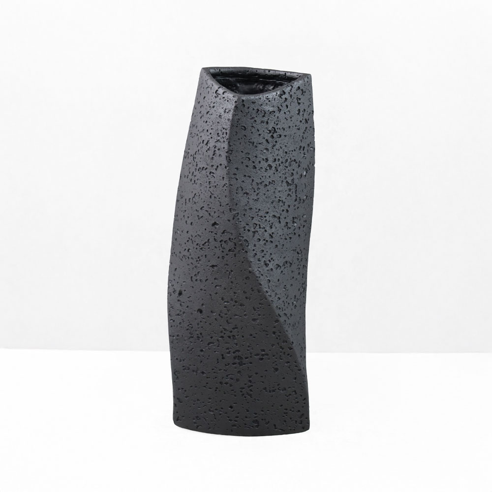VOID II ΒΑΖΟ 16.5×14.5x39cm RESIN ΜΑΥΡΟ