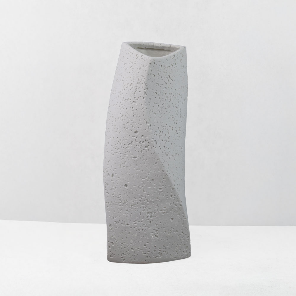 VOID III ΒΑΖΟ 16.5×14.5x39cm RESIN ΑΣΠΡΟ