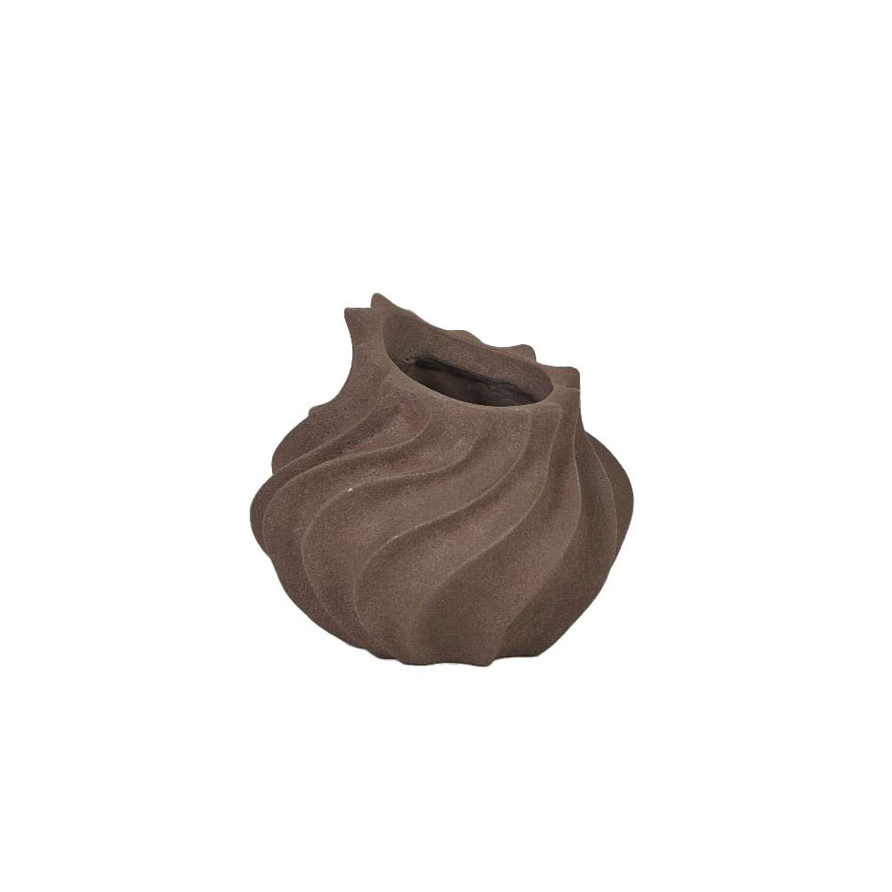 RUST ΒΑΖΟ 18.1×18.1×16.5cm RESIN ΚΑΦΕ ΣΚΟΥΡΟ